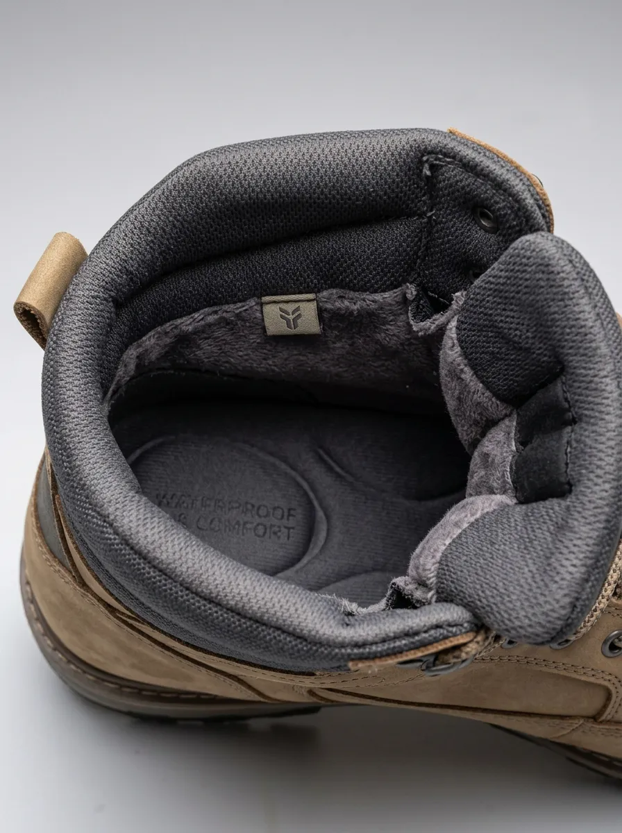 Practical Leather-Look Men's Waterproof Work Boots