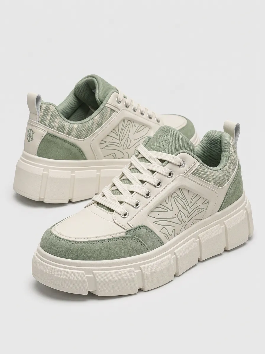 Men's Creative Leaf Pattern Patterned Dynamic Skate Shoes