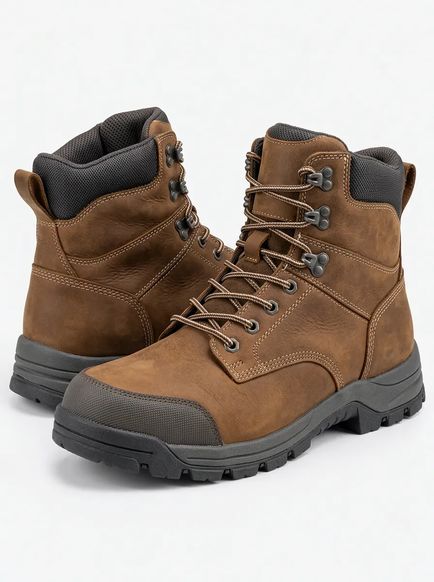 Men's Construction Style Workwear Boots with Waterproof Finish