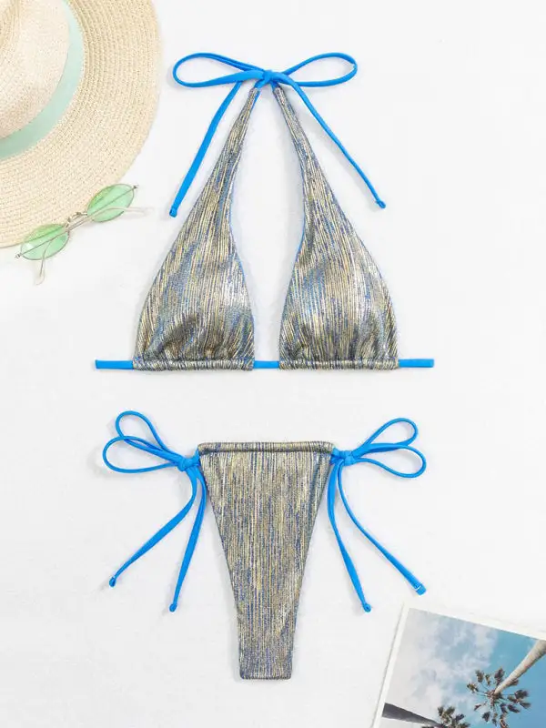 Glitter Statement Bikini Top Swim Set