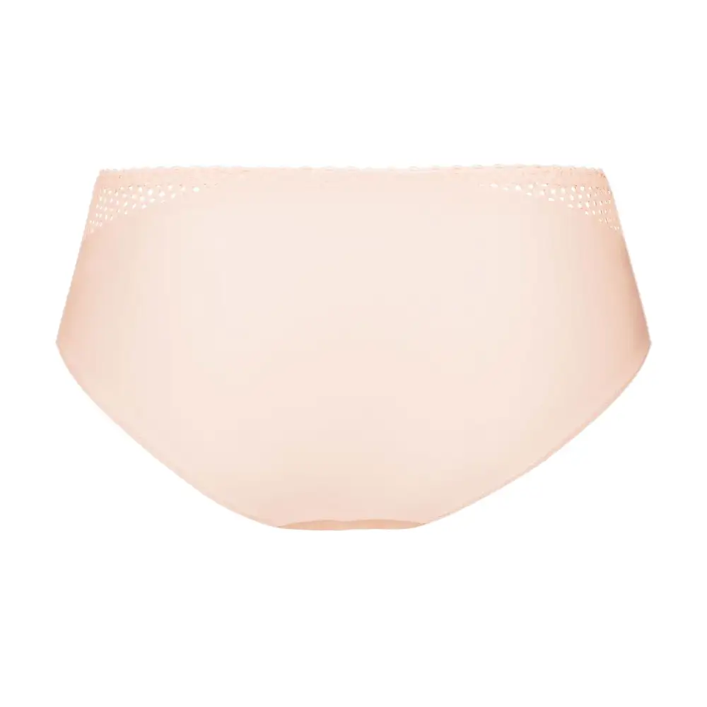 Women's Full Coverage High Waist Elastic Waistband Cotton Gusset Lace Mesh Cotton Soft Fabric Brief Panty
