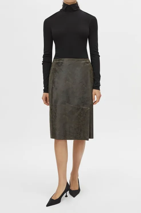 Black Faux Leather Skirt