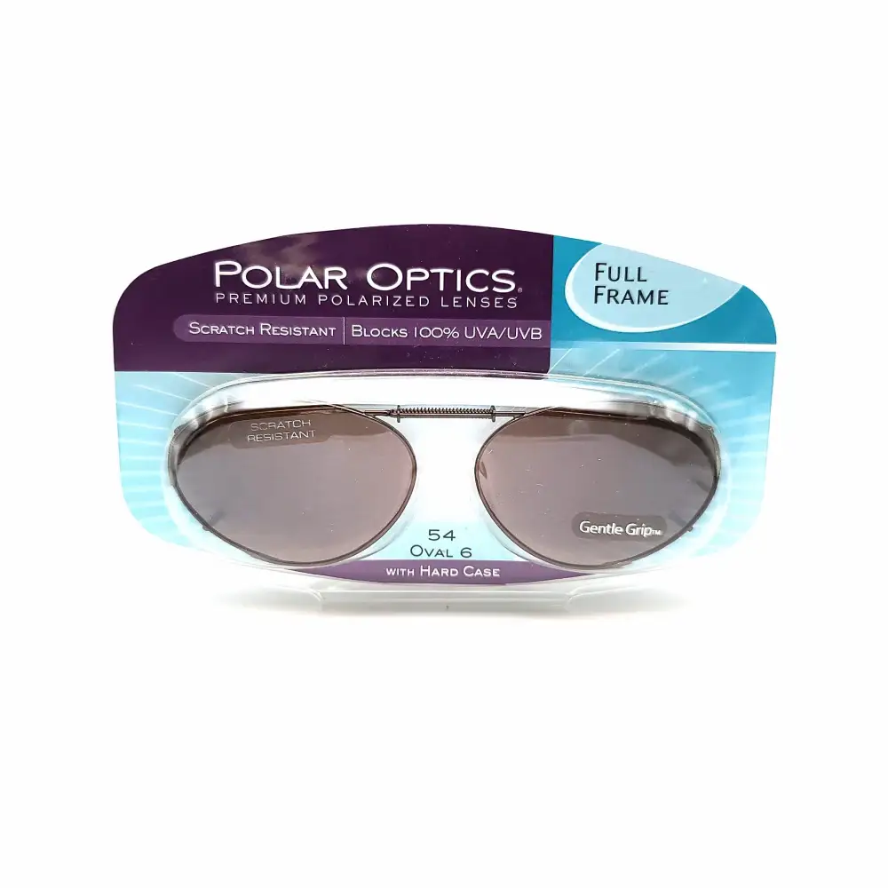 54mm Oval Polarized Clip-On Sunglasses