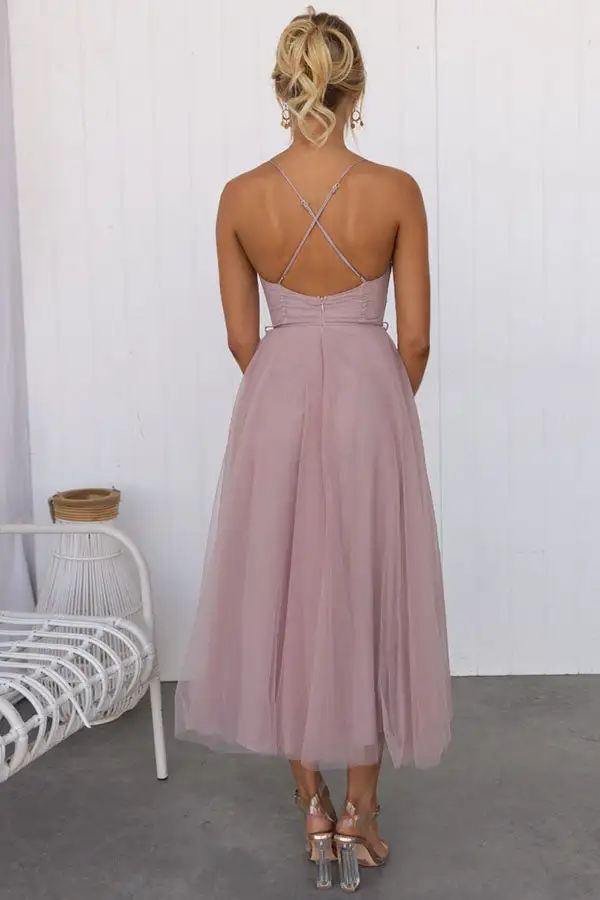  Corset Midi Dress Tulle A Line Design
