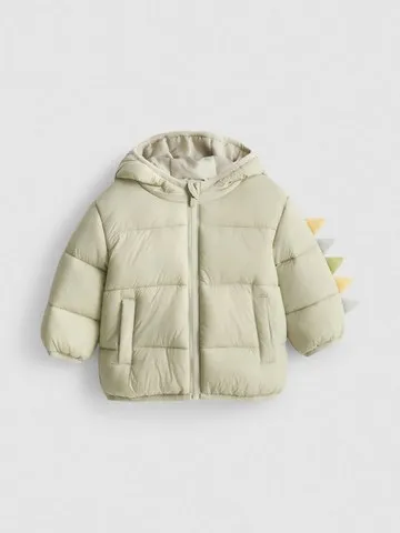 0-18mths | Zip-Up Hooded Newborn Puffer Jacket