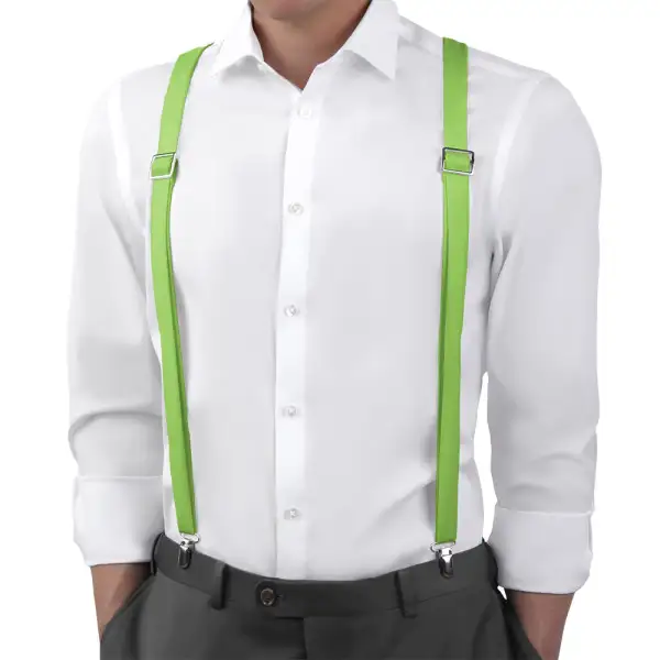 Bold Composed Solid Tone Suspenders