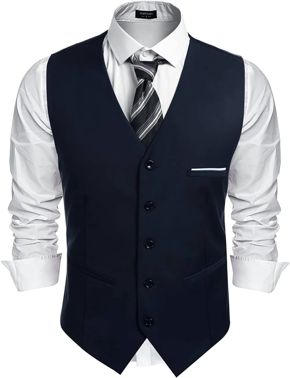 Open Stitch Slim Cut Suit Vest