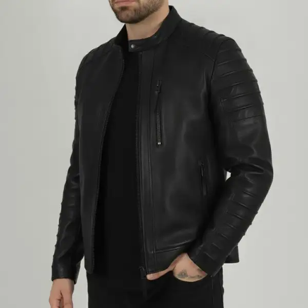 Classic Lambskin Biker Motorcycle Quilted Jacket