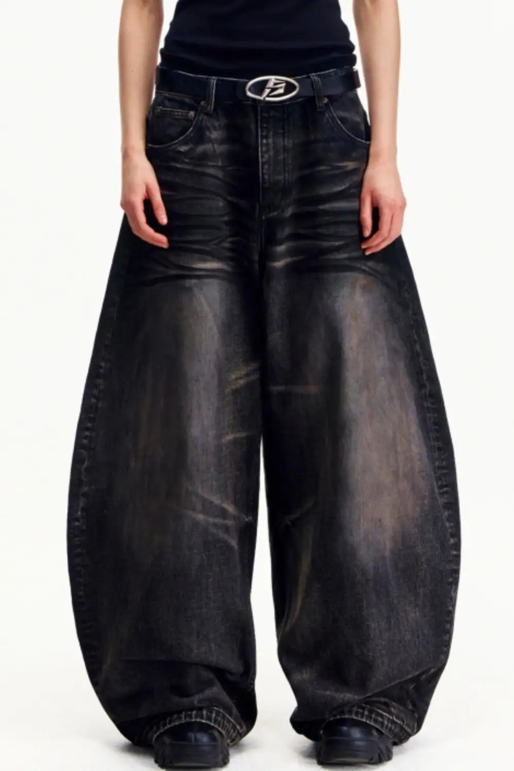 Vintage-Wash Distressed Jeans