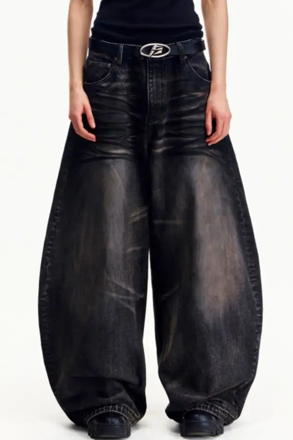 Vintage-Wash Distressed Jeans