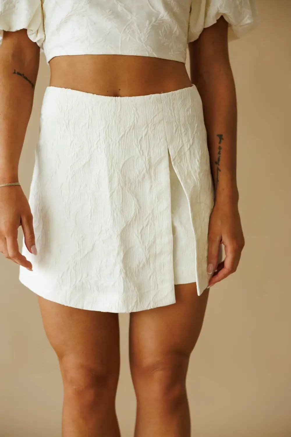 Floral Zipper Closure Mini Skort