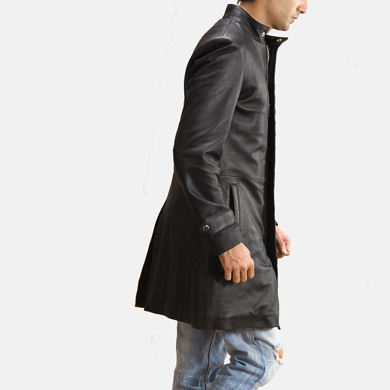 Men's Leather Quilted Coat