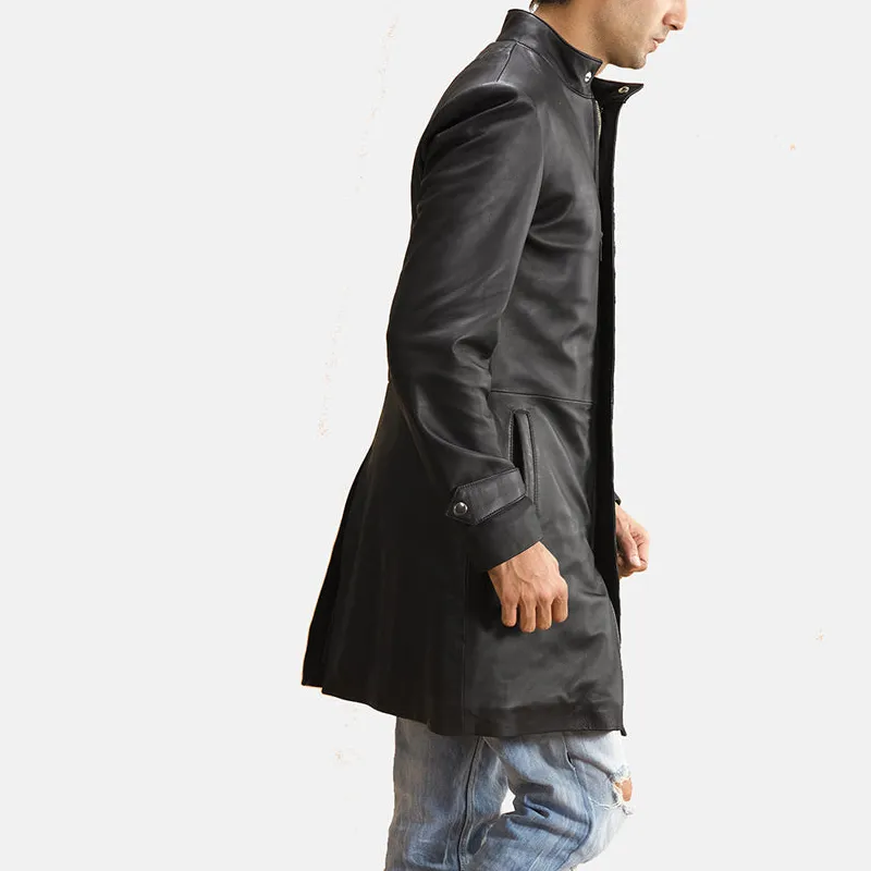 Men's Leather Quilted Coat