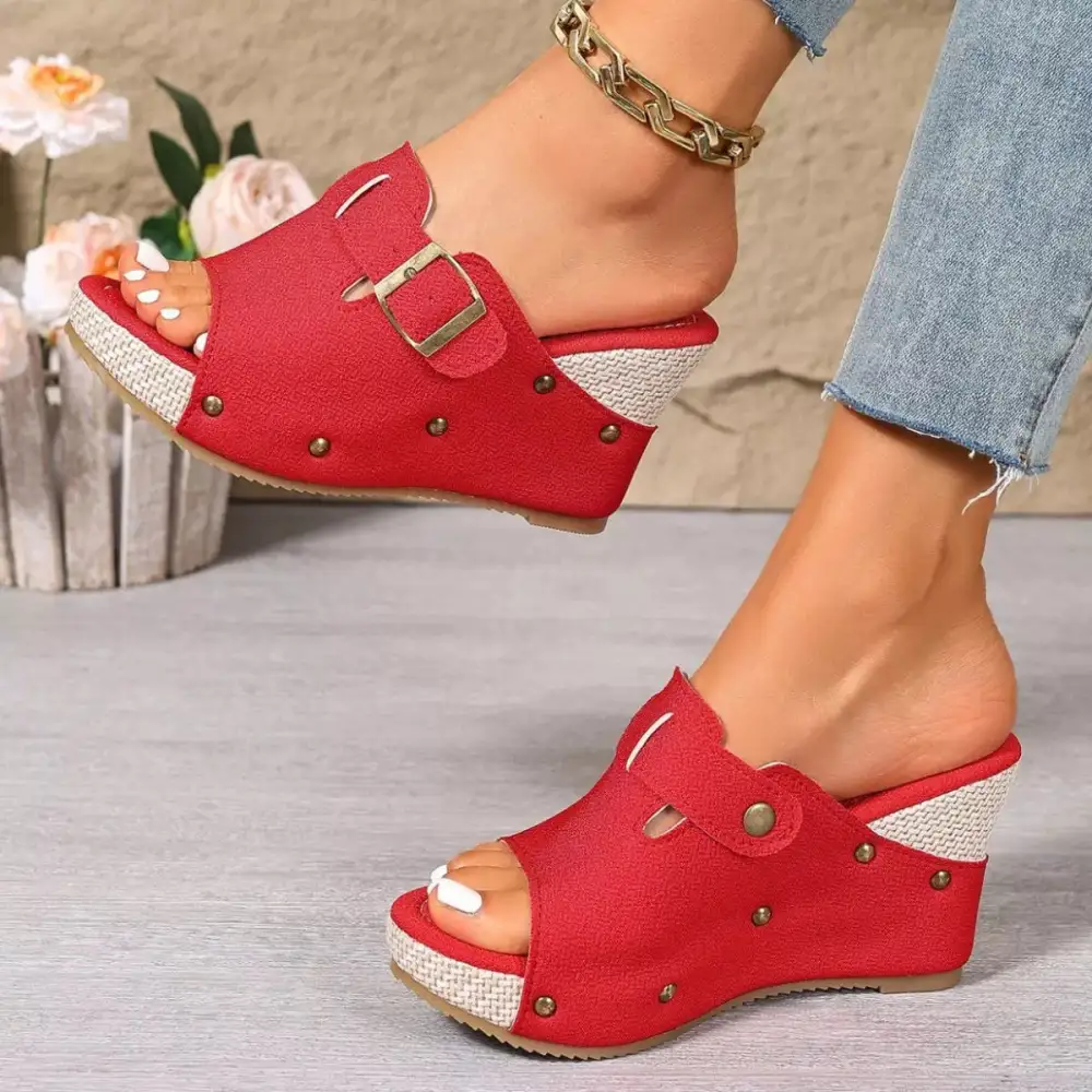 Graceful Fresh Open Toe Wedge Sandals