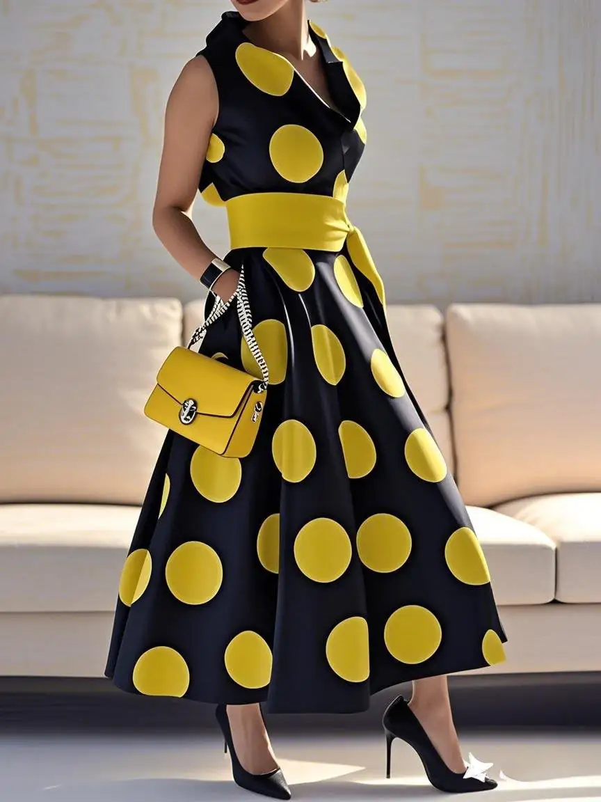 Polka Dot Shirt Maxi Dress