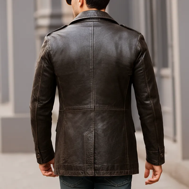Leather Button Jacket