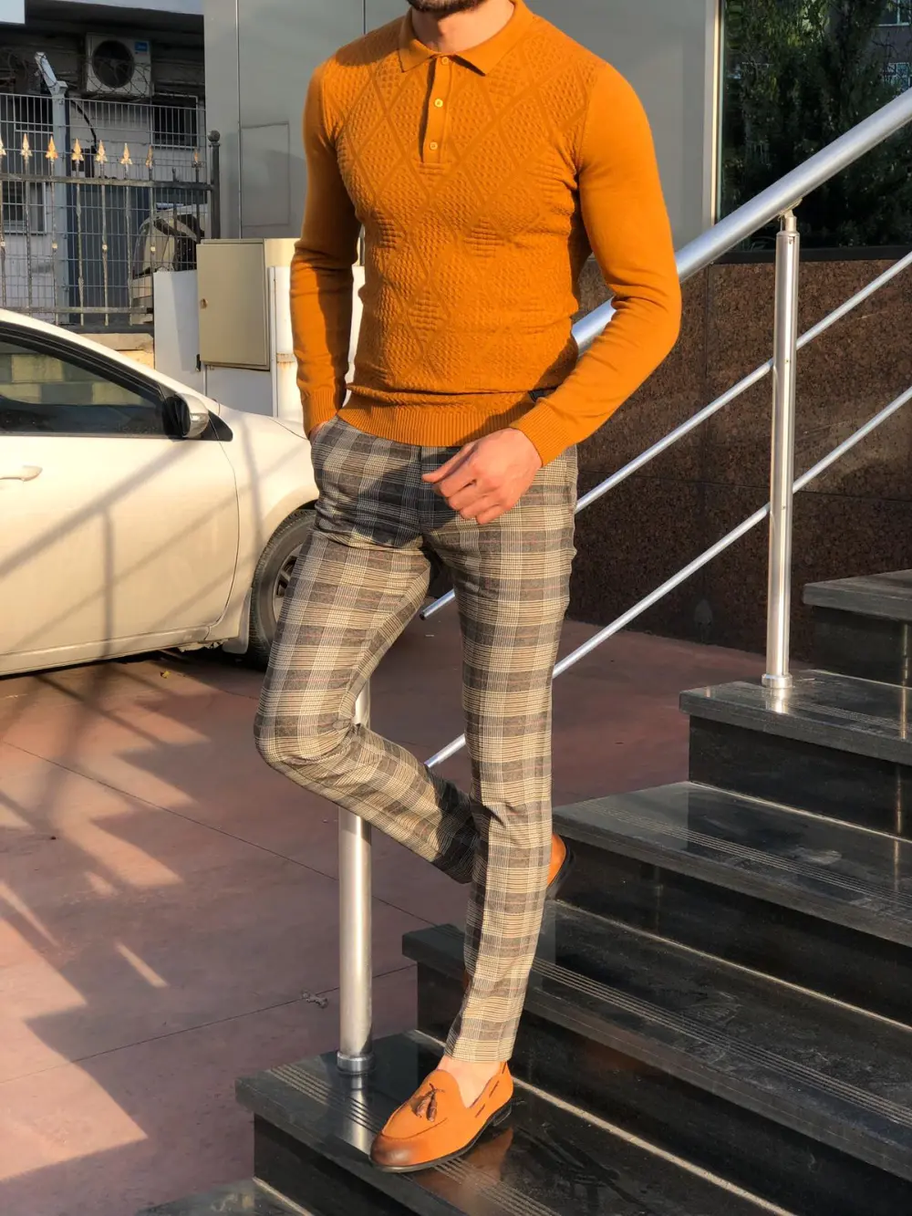 Everyday Polo Collar Slim Fit Knit Sweater