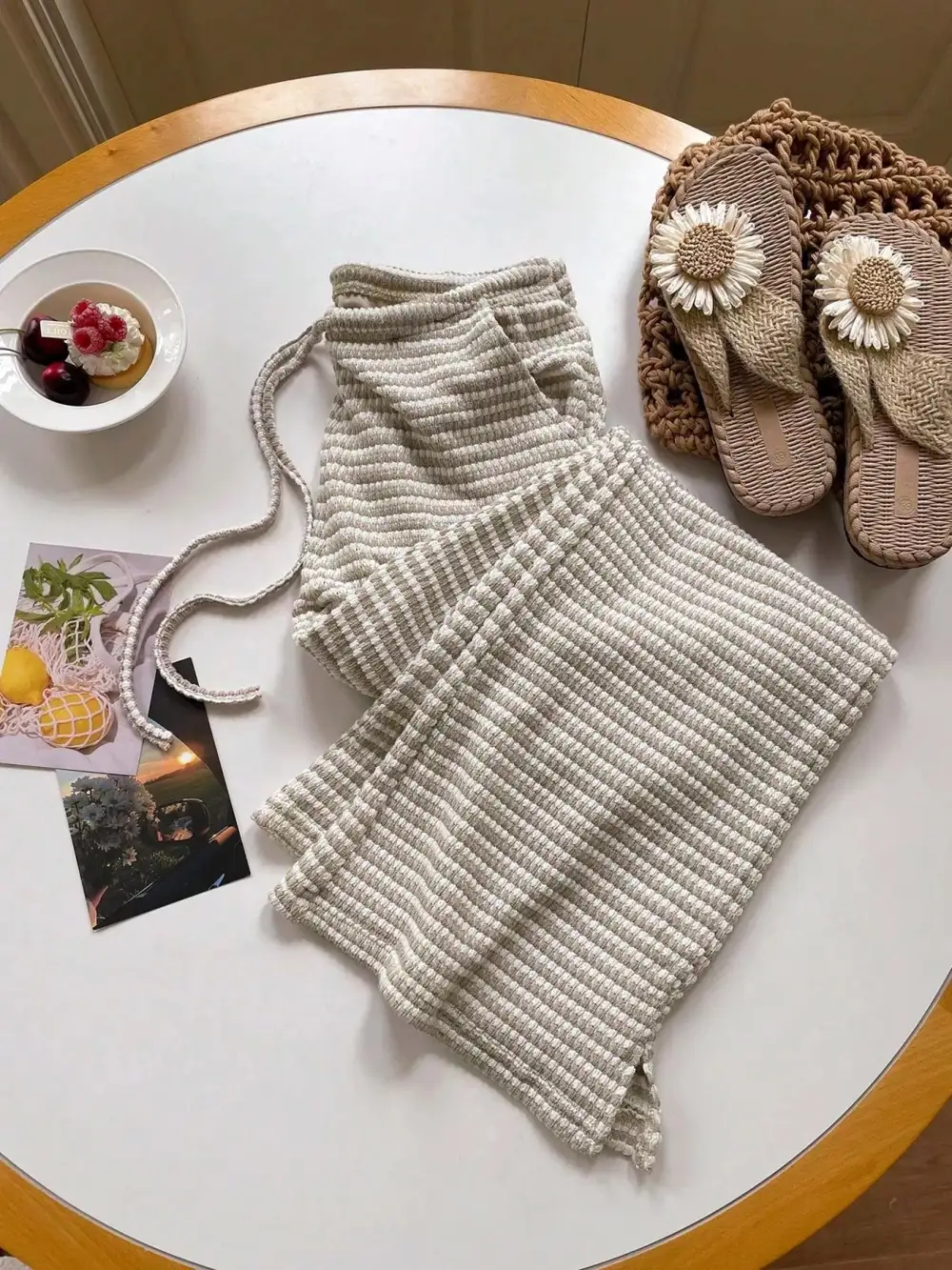 Resort Drawstring Wide Leg Pants