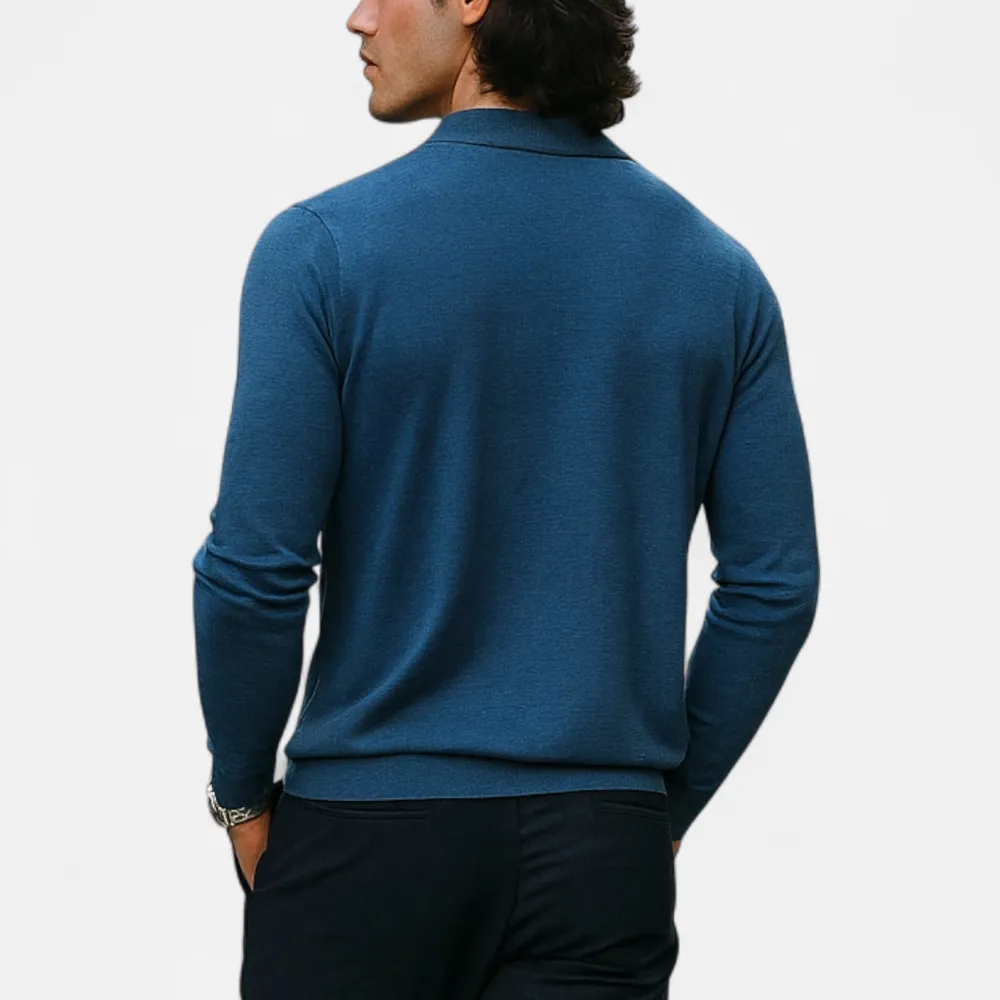 Denim Wool Polo Shirt