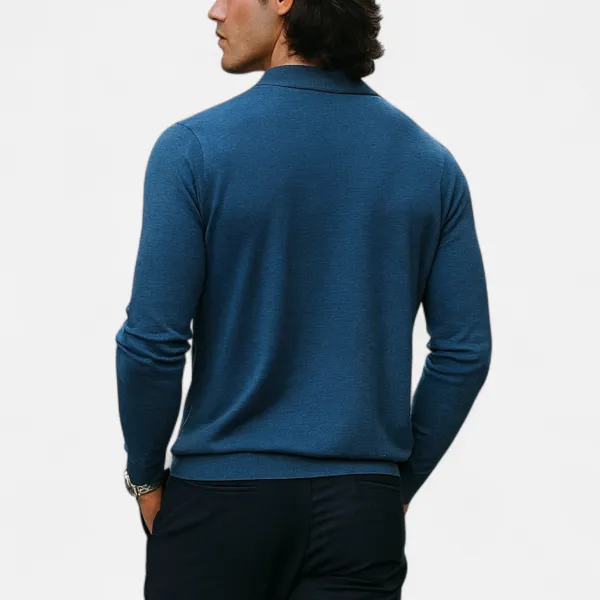 Denim Wool Polo Shirt