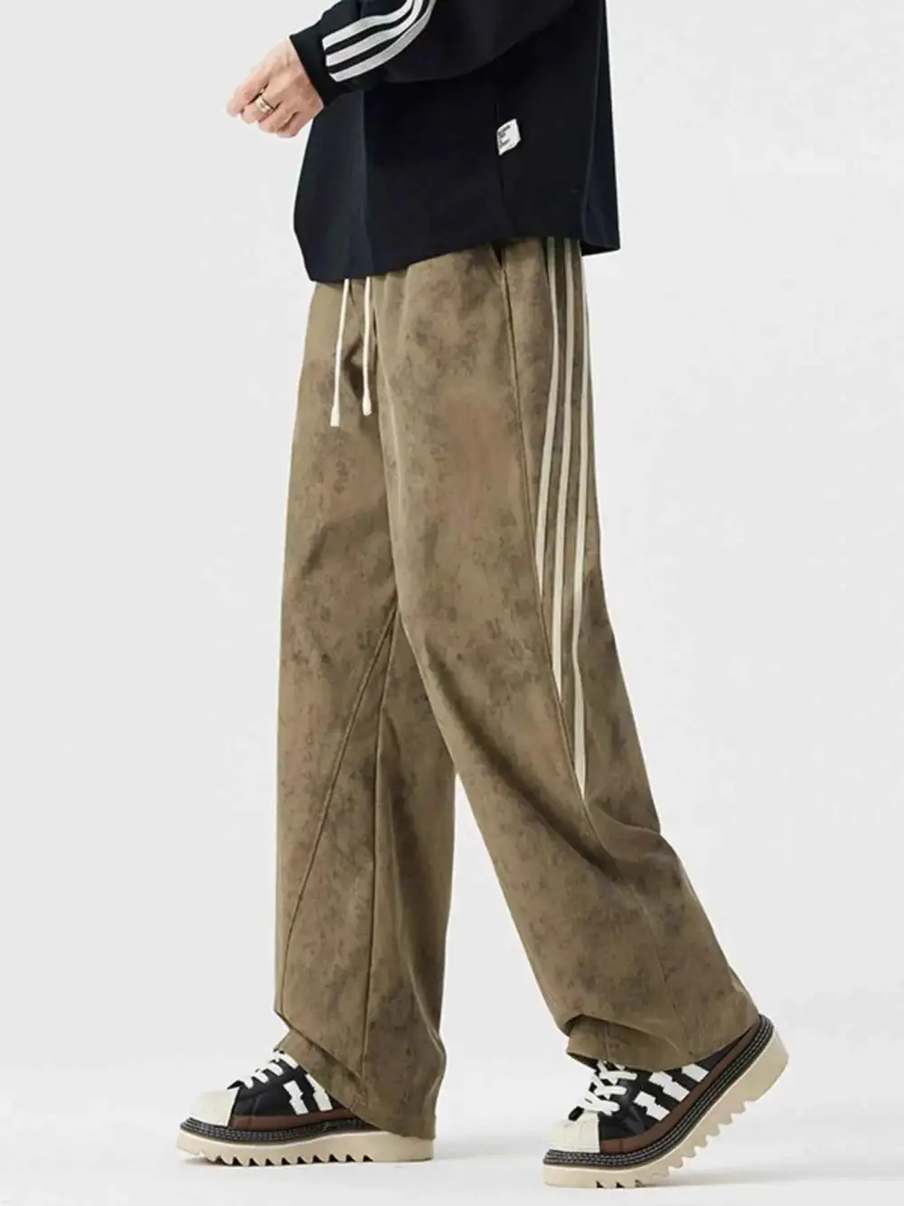 Tie-Dye Wide-Leg Casual Pants