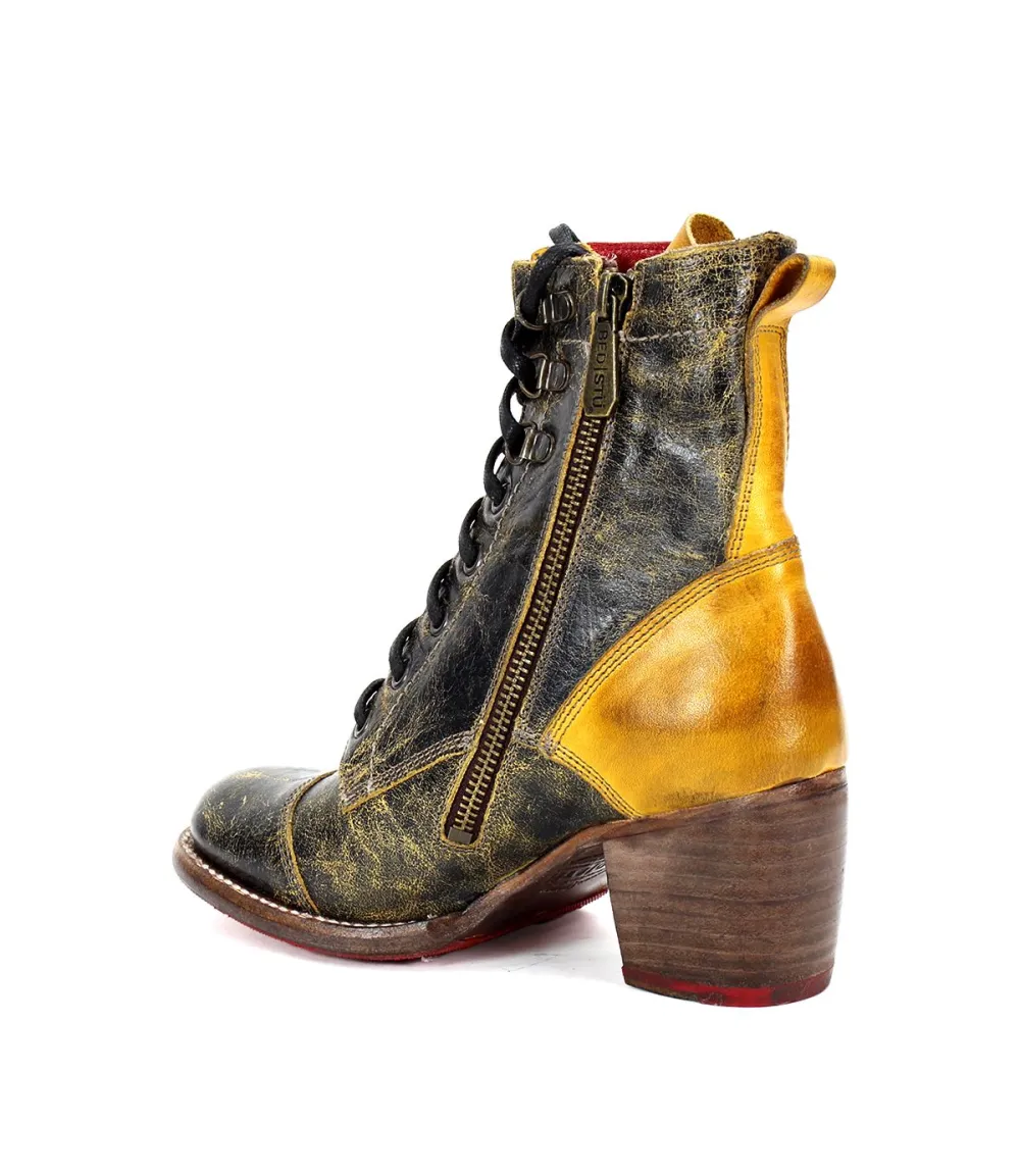 Cap-Toe Side-Zip Lace-Up Boots
