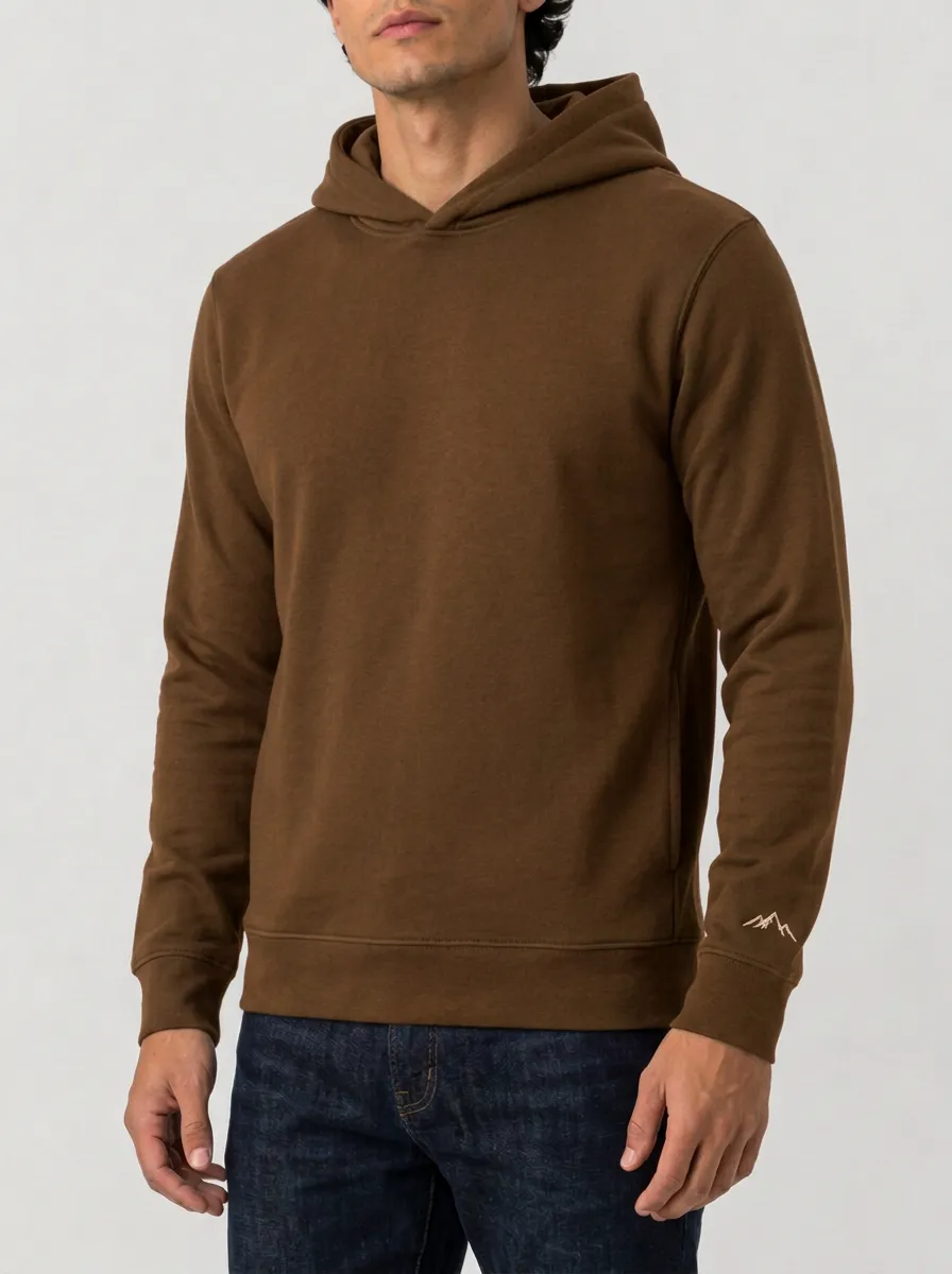 Men's Mountain Graphic Pullover Cuff-Detail Hoodie