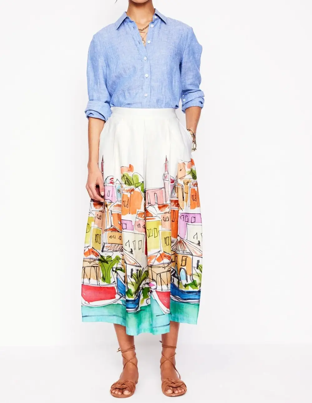Verity Linen Midi Skirt