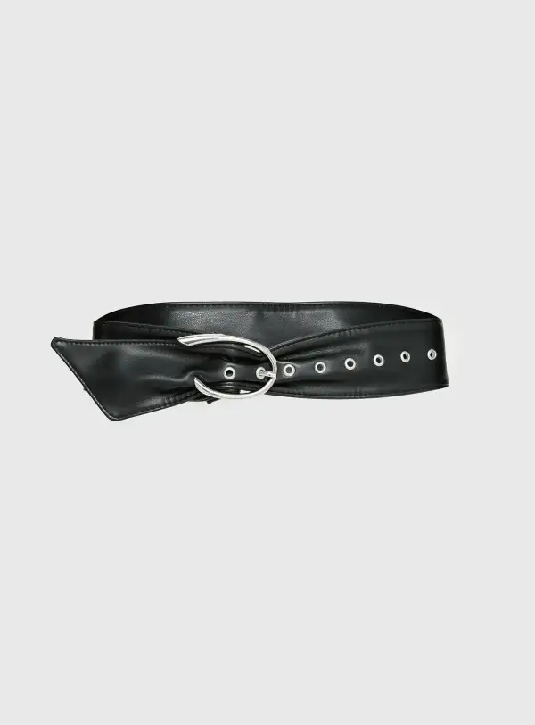 Tailored Buckle Faux Leather Belt