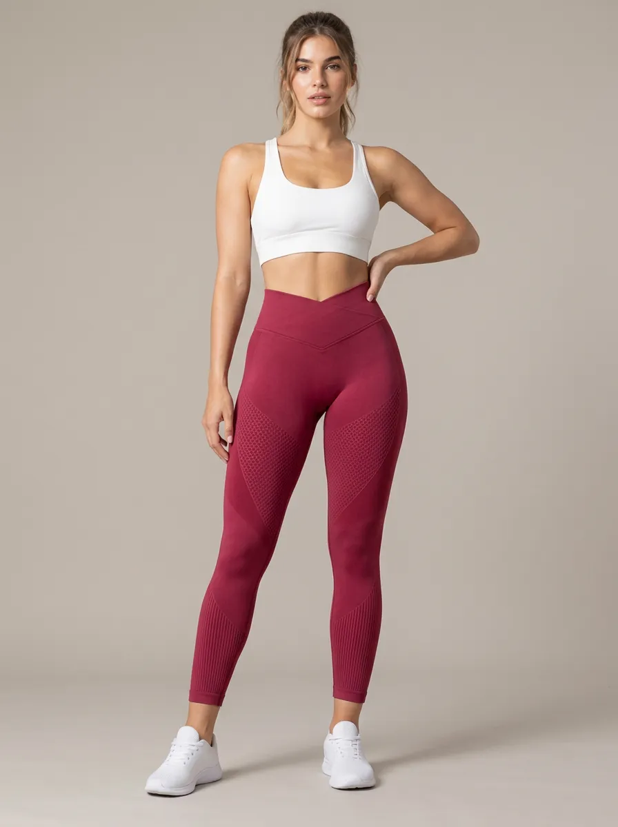 Women's V-Waist Printed Gym Seamless Fitness Leggings