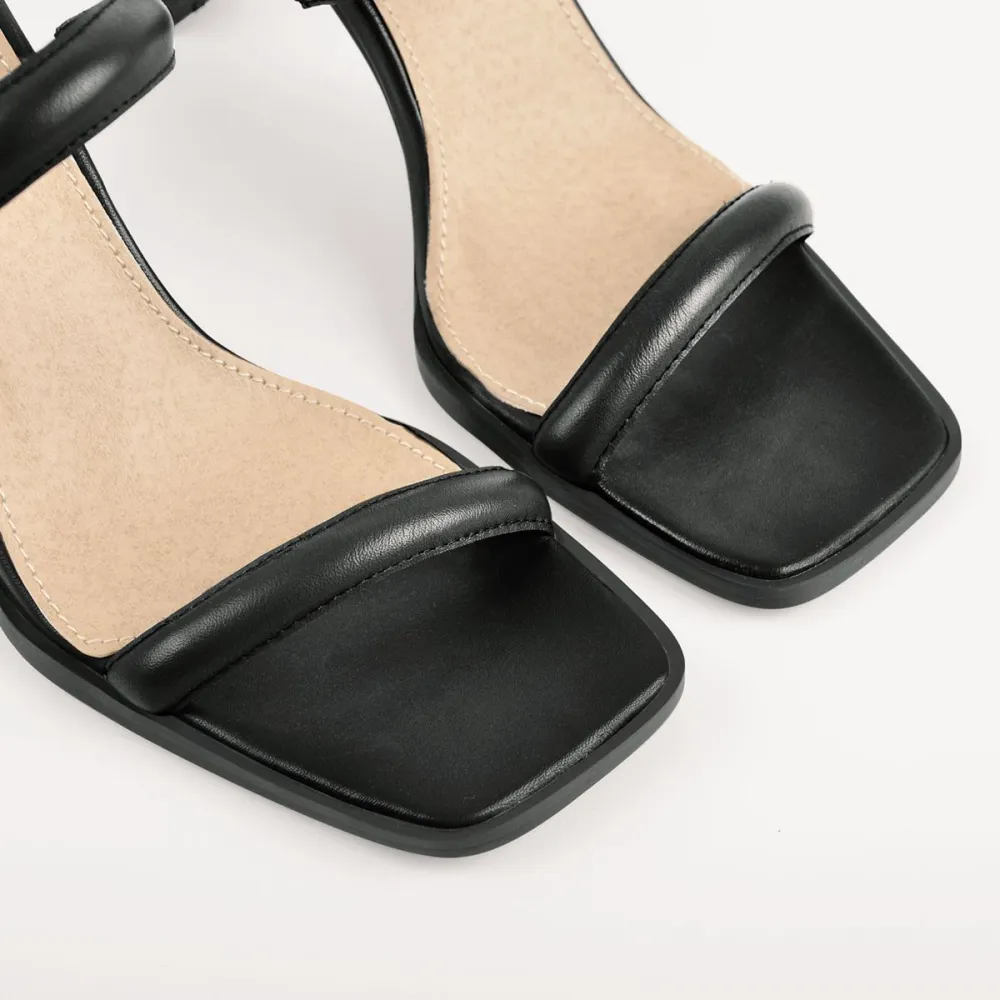 Square Toe Slip On Mule Sandals
