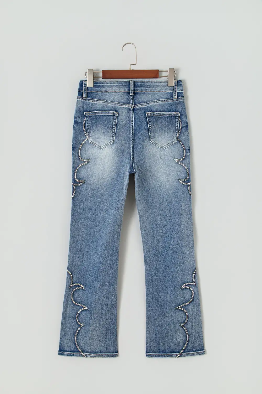 Women's Western Embroidered Flare Full Length Jeans