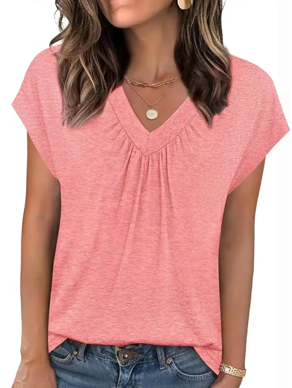V-Neck Short Sleeve Top