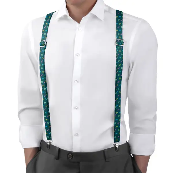 Partying With Friends Theme Suspenders