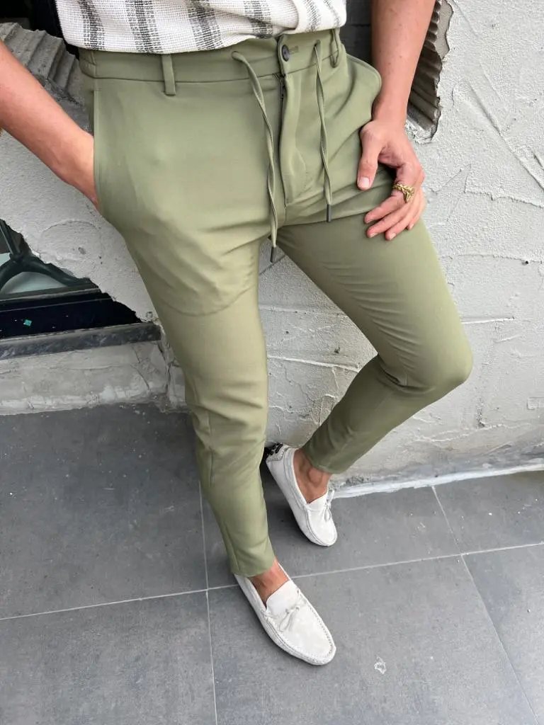 Rope Detail Slim Fit Tailored Trousers