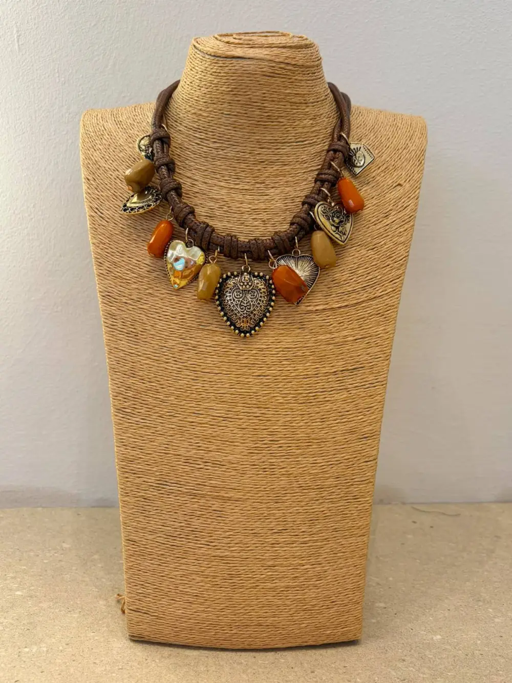 Cord Charm Detail Necklace