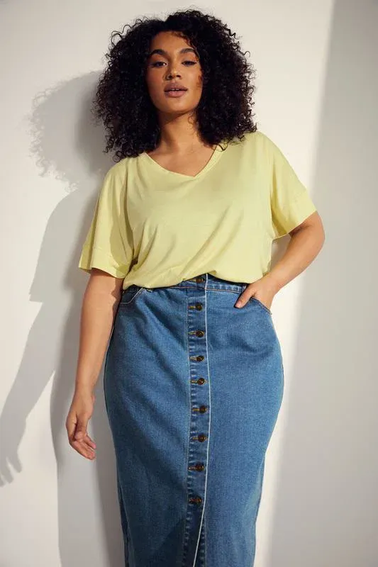Yellow Short Sleeve Modal Rich T-Shirt