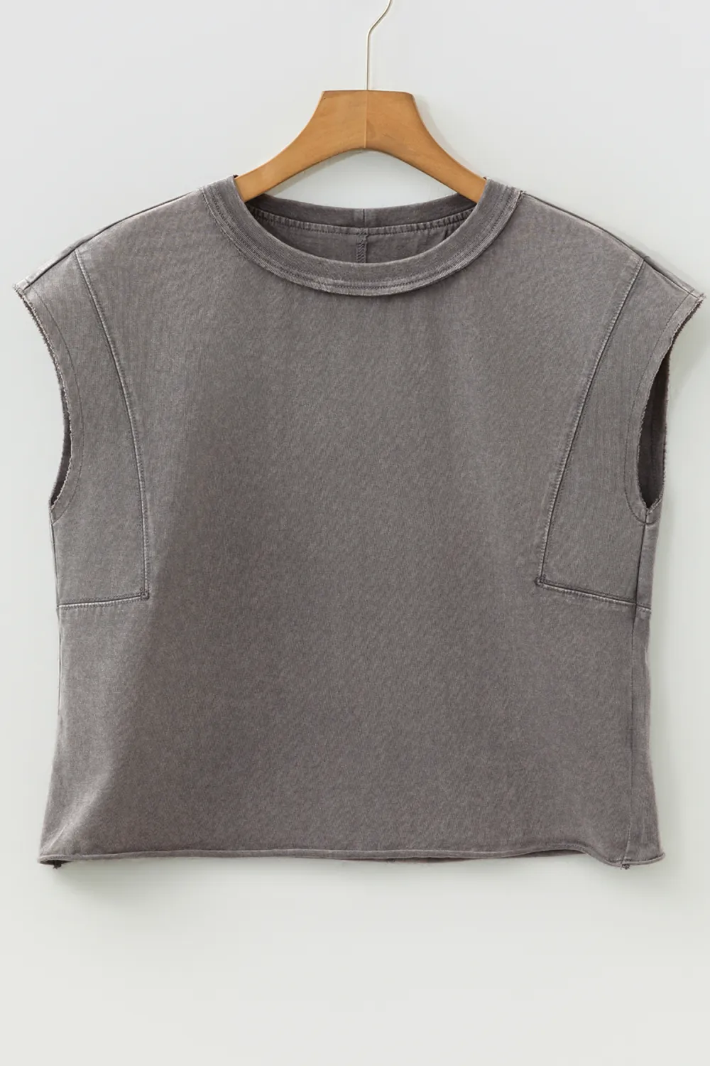 Medium Grey Mineral Wash Boxy Tank Top