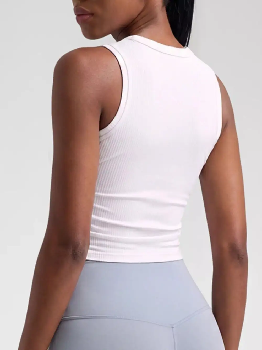 Ruched Ribbed Breathable  Tank Top