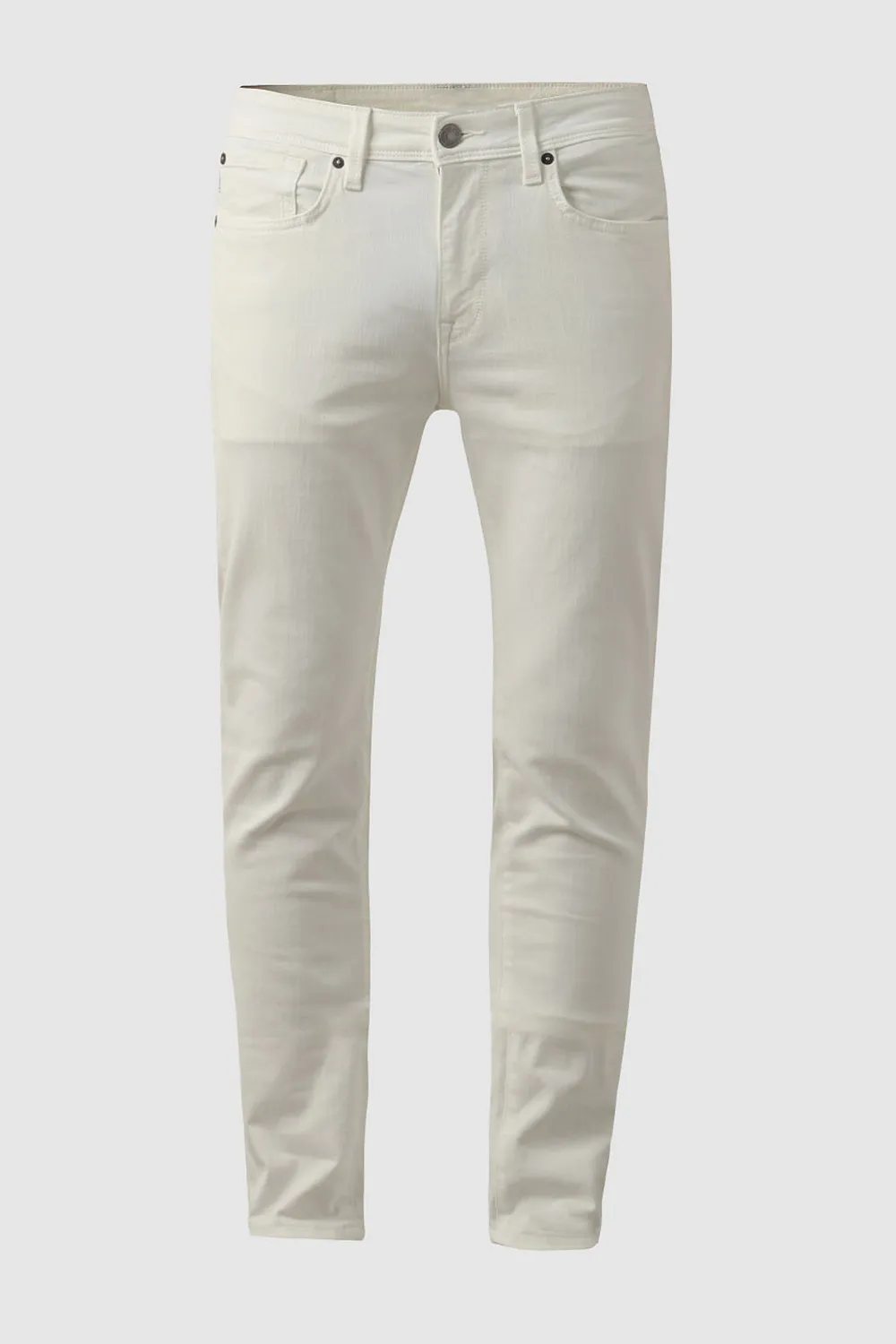 White Mid Rise Casual Slim Fit Jeans