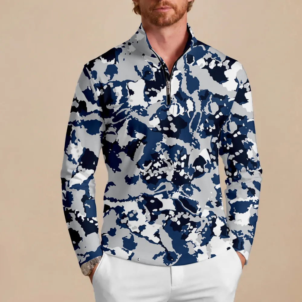 Polished Midweight Long Sleeve Pullover Golf Shirt