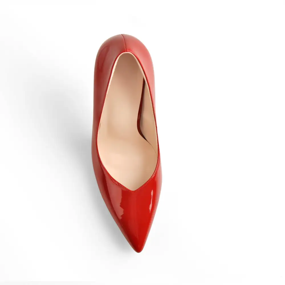 Contemporary Patent Finish Pointed Toe Stiletto Pumps