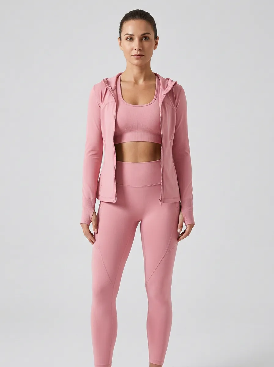 Streetwear Casual Look Women's Three Piece Activewear Set