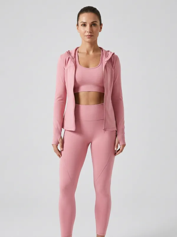 Streetwear Casual Look Women's Three Piece Activewear Set