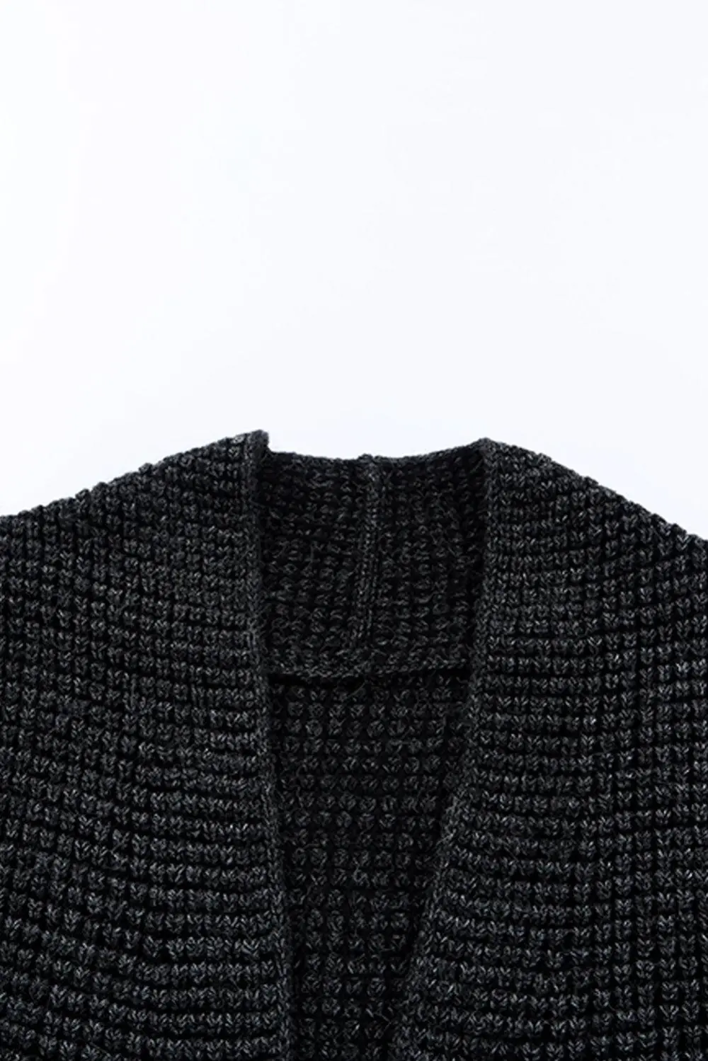 Heathered Open-Front Longline Cardigan