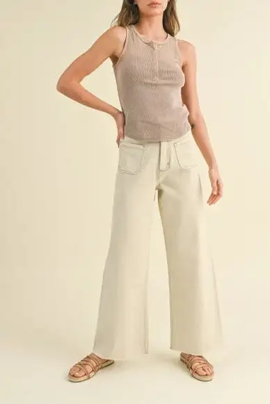 Front Pocket Wide Leg Pants