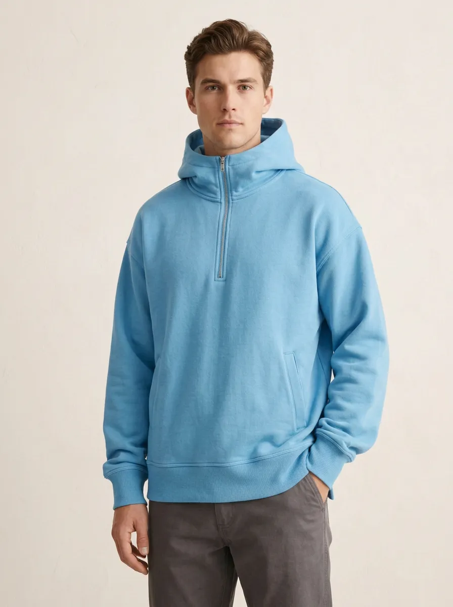 Unisex Quarter Zip Move Easy Hooded Sweatshirt