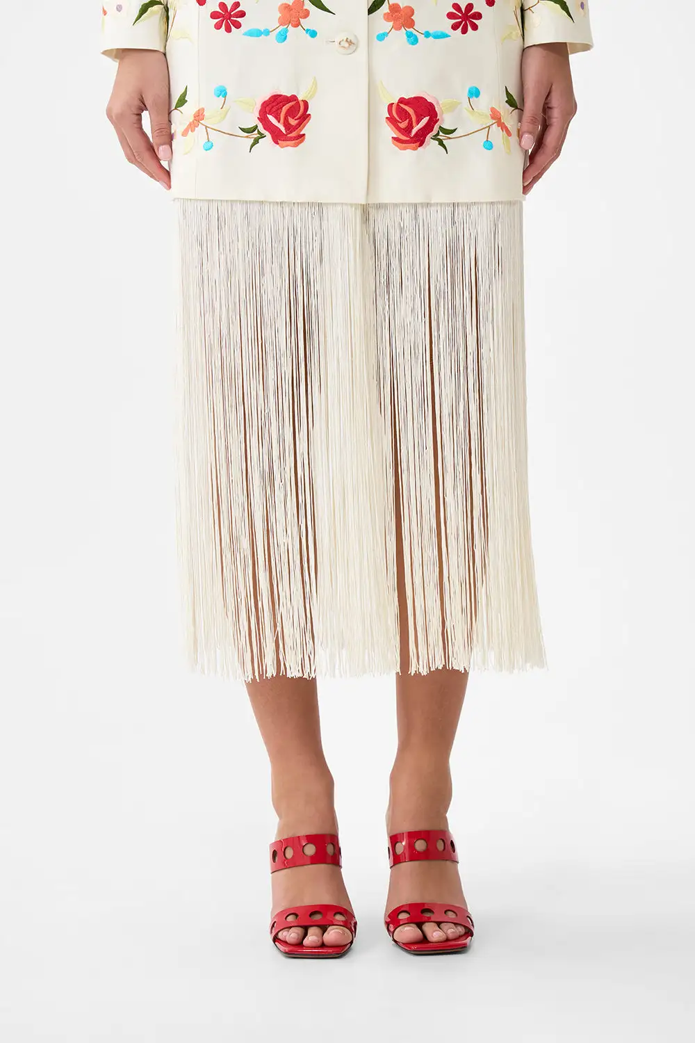 Printed Blazer with Fringing Jacket