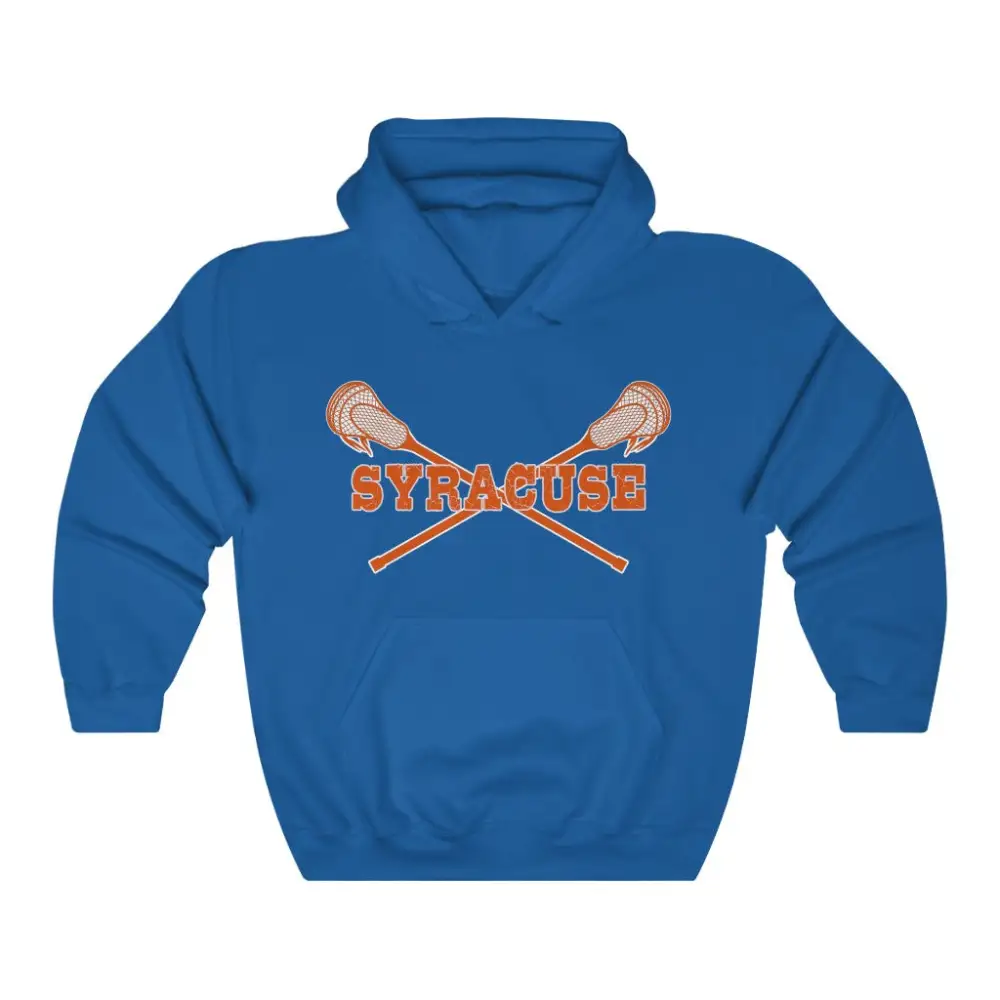 Soft Fleece Crossed Sticks Lacrosse Graphic Pullover Hoodie