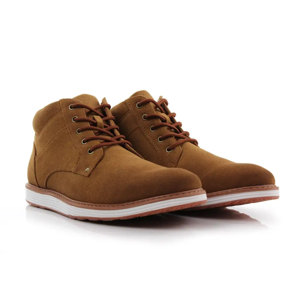 Faux-Suede Suede Lace-Up Chukka Boots